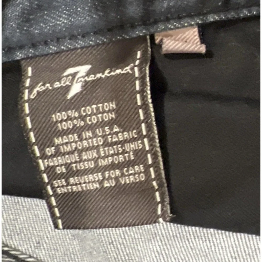 7 For All Mankind Standard Straight Leg Jeans Mens Black Denim Button Fly 34x33